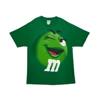 m&m's BIG FACE TEE GREEN LARGE 9231
