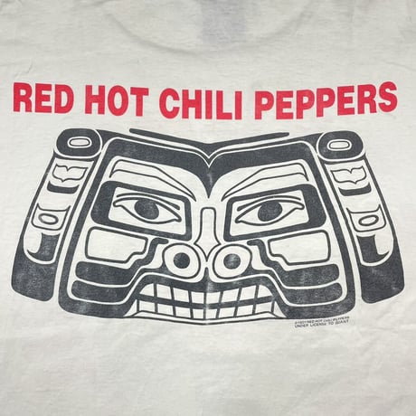 RED HOT CHILI PEPPERS 1991 DOUBLE SIDE Aztec TEE WHITE GIANT BY TEEJAYS XL 3449