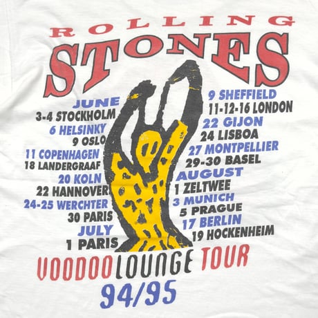 THE ROLLING STONES SPIKE TONGUE VOODOO LOUNGE TOUR 94/95 WHITE FITS XL 8083