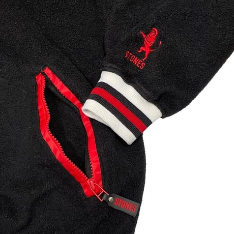 ROLLING STONES HALF ZIP UP FLEECE BLACK RED XL