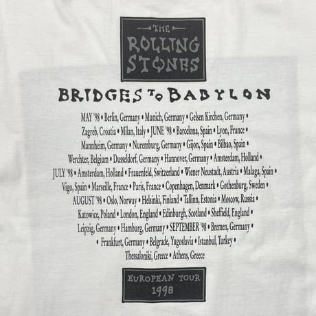 ROLLING STONES BRIDGES TO BABYLON WHITE LARGE 0496