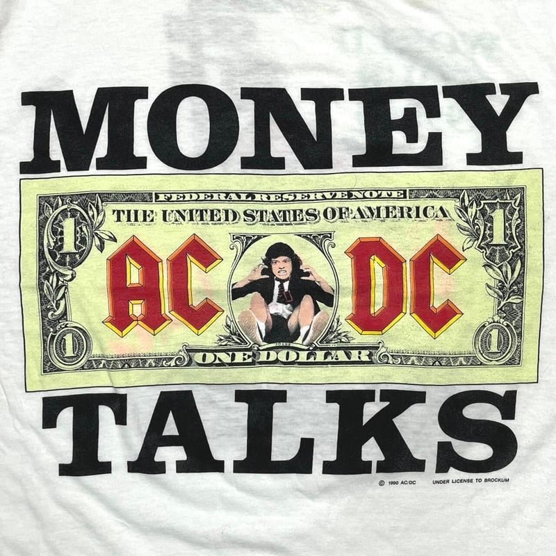 AC/DC 1990 MONEY TALKS WORLD TOUR 1990/91 WHITE