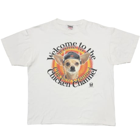 TACO BELL 1998 Welcome to the Chicken Channel WHITE ONEITA XL 8010