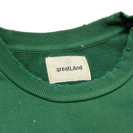 greatLAnd ORIGINAL CLUNKERS CREW NECK SWEAT SHIRT GREEN PAINTED
