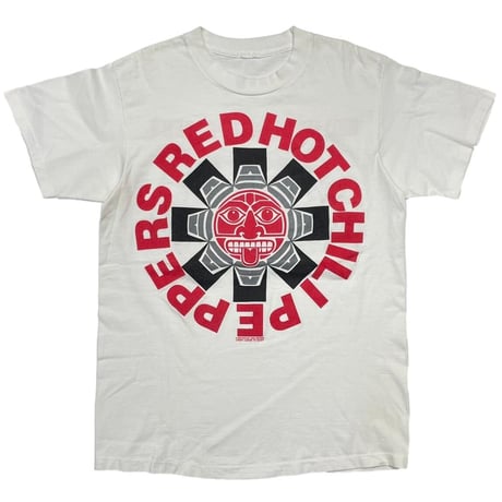 RED HOT CHILI PEPPERS 1991 DOUBLE SIDE aztec TEE WHITE FITS LARGE 1978