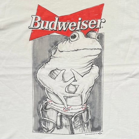 [MORE SALE] Budweiser 1996 HANDWRITTEN FROG WHITE FITS LARGE 5878