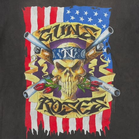 GUNS N' ROSES SKULL AMERICAN FLAG USE YOUR ILLUSION TOUR 1991-1993 FITS XL 5952