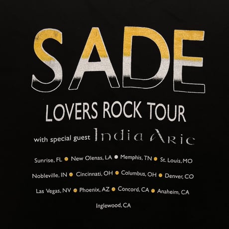 SADE LOVERS ROCK TOUR FRONT FACE FRUIT OF THE LOOM XL 4391