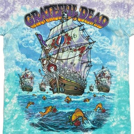 GRATEFUL DEAD 1993 SHIP OF FOOLS TIE DYE LIQUID BLUE XL 0604