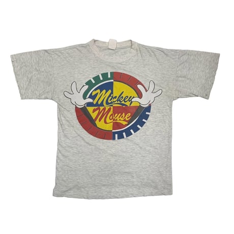 DISNEY VINTAGE MICKEY MOUSE SPLIT CASINO COIN HEATHER GREY LARGE (FITS XL) 3396