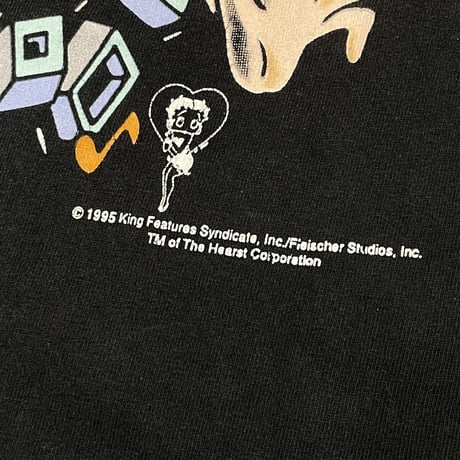 BETTY BOOP 1995 TEE DOUBLE SIDE BLACK LARGRE 0670