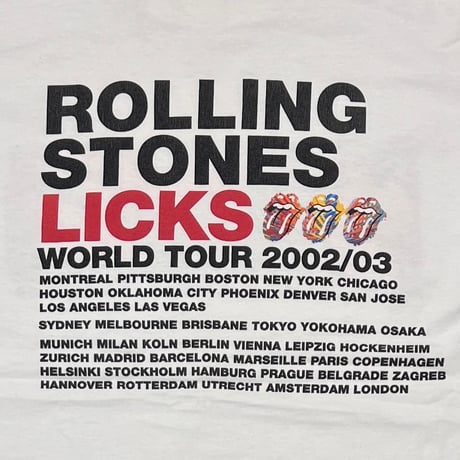 ROLLING STONES LICS WORLD TOUR 2002/2003 WHITE ANVIL LARGE 0627