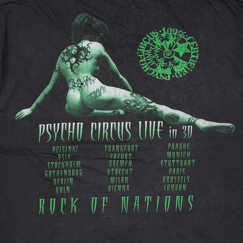 KISS PSYCHO CIRCUS LIVE IN 3D GREEN HIP BG XL 3