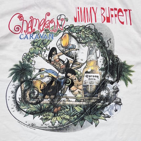 JIMMY BUFFETT CHAMELEON CARAVAN TOUR 1993 WHITE GIANT XL 6947