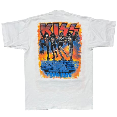 KISS TOUR 1996 FRONT 4 FACE WHITE FRUIT OF THE LOOM XL 9677