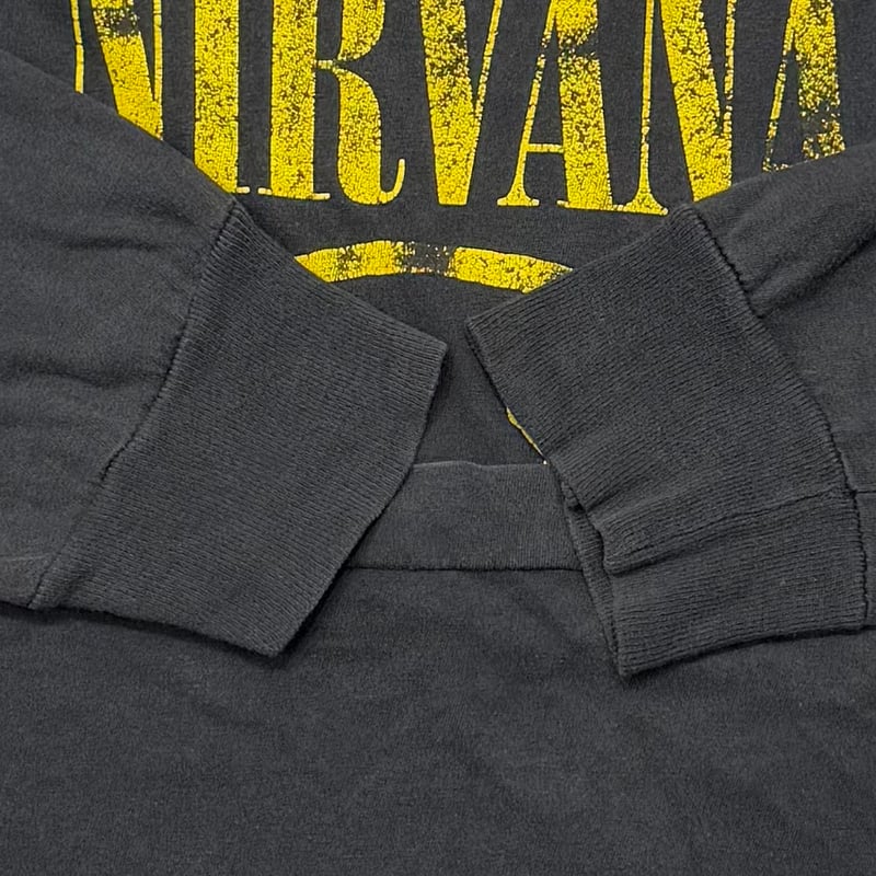 ⭐️未使用品NIRVANA SMILE Ｌ/ S TEE USA製 Ｌサイズ☆ 古着 90s USA製 NIRVANA スマイル スマイリー フェイス スローガン