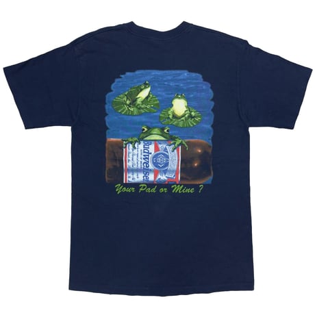 Budweiser 3 FROGS FLOATED POND NAVY SOF TEE XL 8125