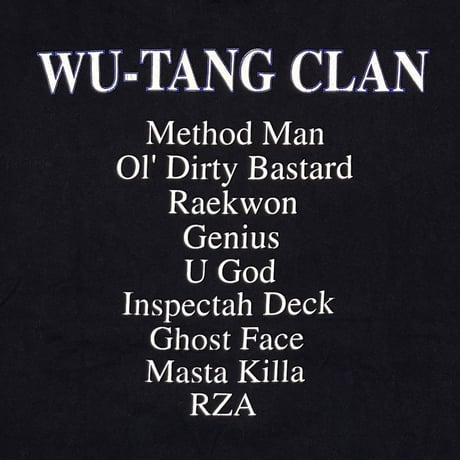 WU-TANG CLAN BLUE GLOBE LOGO BACK MEMBER POLYGRAM XL 4650