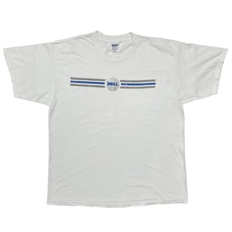 DELL LOGO TEE WHITE BLUE GILDAN XL 0149