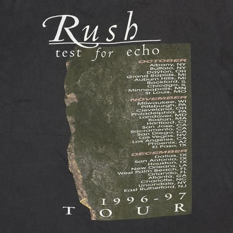 RUSH TEST FOR ECHO 1996-97 TOUR Hanes XL 0057