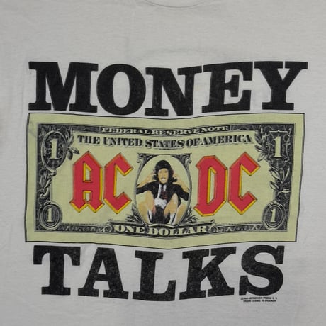 AC/DC 1990 MONEY TALKS WORLD TOUR 1990/91 WHITE BROCKUM XL 0401