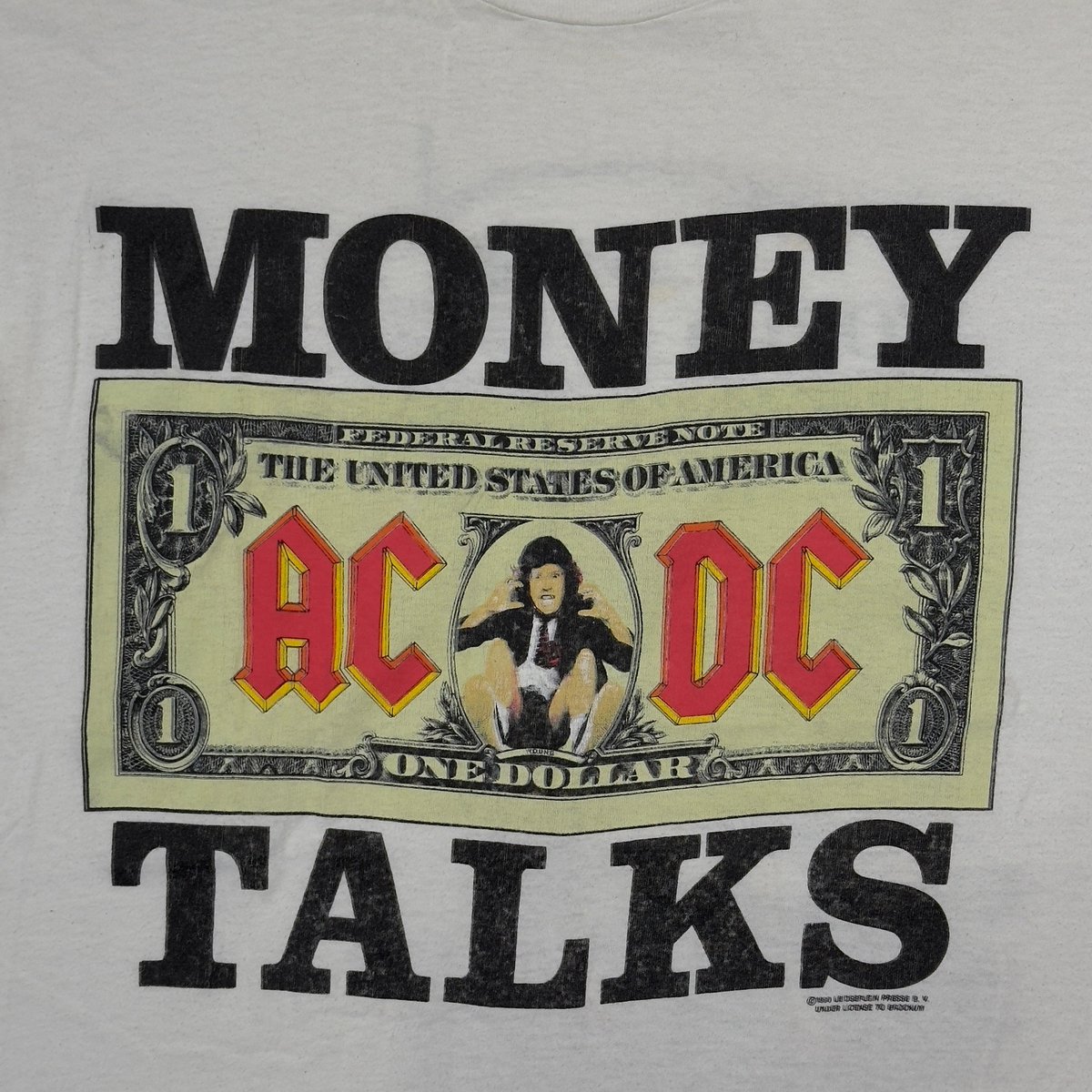 AC/DC 1990 MONEY TALKS WORLD TOUR 1990/91 WHITE