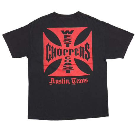 WEST COAST CHOPPERS IRON CROSS AUSTIN BLACK x RED FITS XL 5908