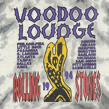 ROLLING STONES VOODOO LOUNGE US TOUR 1994 TIE DYE TULTEX XL 5753