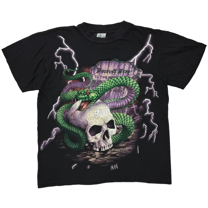 USA THUNDER SKULL & SNAKE FOREVER FREE BLACK LA