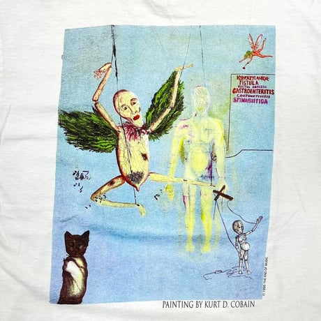 NIRVANA KURT COBAIN MEMORIAL PORTRAIT ADULT WHITE TULTEX LARGE 8905