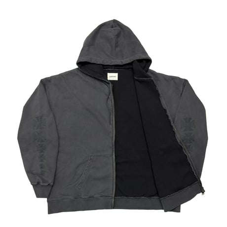 greatLAnd ORIGINAL CLUNKERS ZIP HOODIE / DOUBLE FACE BLACK/BLACK