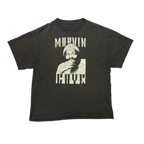 MARVIN GAYE 2004 PRINTED TEE CHARCOAL FIT LIKE LARGE 8031