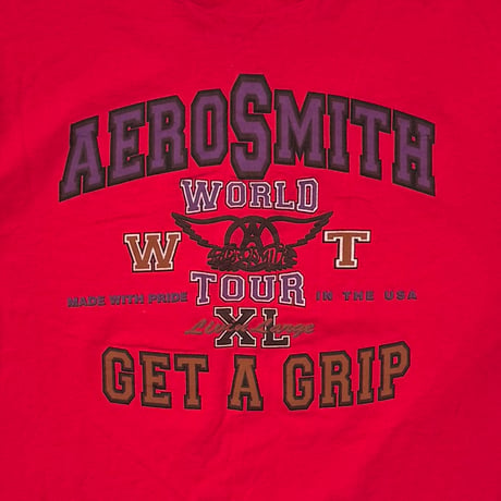 AEROSMITH GET A GRIP WORLD TOUR COLLEGE DESIGN RED ANVIL LARGE 9323