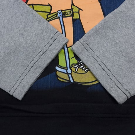 OFFSPRING AMERICANA COLOR BLOCKING SWEAT HOODIE BLACK GREY XL 4460