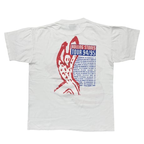 THE ROLLING STONES AMERICAN LIP & TONGUE TOUR 94/95 WHITE BROCKUM LARGE 7865