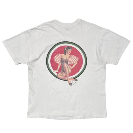 LUCKY STRIKE PINUP GIRL WHITE HANES XL 1637