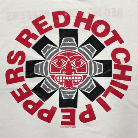 RED HOT CHILI PEPPERS 1991 DOUBLE SIDE Aztec TEE WHITE GIANT BY TEE JAYS XL 0306