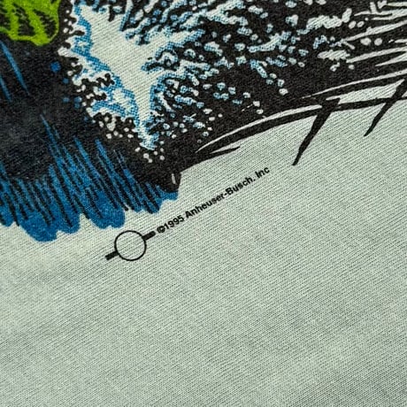 Budweiser 1995 FROG IN POCKET PRINT TEAL anvil XL 0175