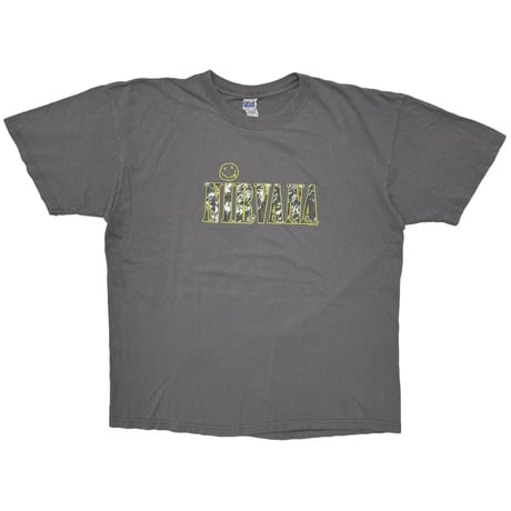 NIRVANA TEXT LOGO WITH SMILE CHARCOAL ANVIL XL 1039