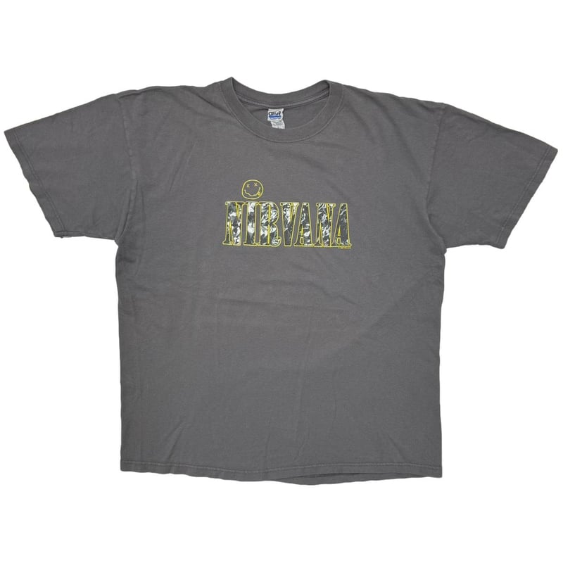 NIRVANA TEXT LOGO WITH SMILE CHARCOAL ANVIL XL