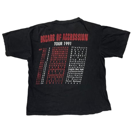 SLAYER 1991 DECADE OF AGGRESSION TOUR FITS XL