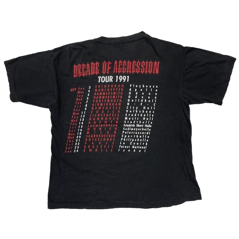 SLAYER 1991 DECADE OF AGGRESSION TOUR FITS XL |