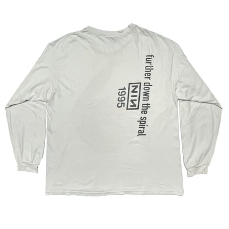 NINE INCH NAILS 1995 FURTHER DOWN THE SPIRAL LS TEE WHITE HANES XL 7287