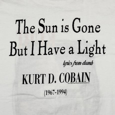 NIRVANA KURT COBAIN MEMORIAL MTV UNPLUGGED THE SUN IS GONE WHITE LARGE 8532
