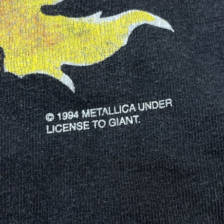 METALLICA FLAMING SKULL PUSHEAD DOUBLE SIDE TEE BLACK LARGE 5297