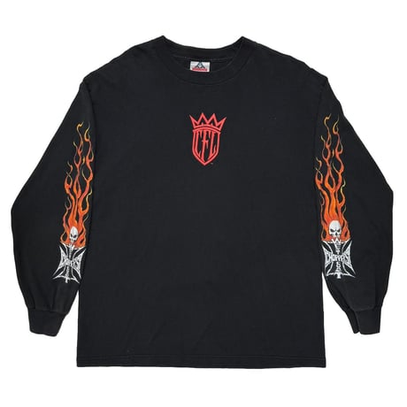 WEST COAST CHOPPERS FLAMING ARM SKULL RED CROSS LS LARGE 8600