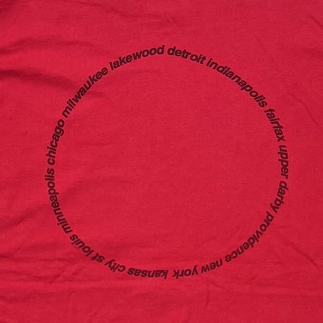 oasis BOX LOGO BACK CIRCLE PRINT RED FRUIT OF THE LOOM XL 0572