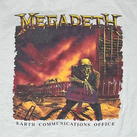 MEGADETH HARD ROCK CAFE EARTH COMMUNICATIONS OFFICE WHITE XL 4109