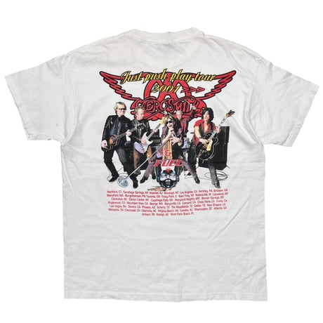 AEROSMITH SORAYAMA JUST PUSH PLAY TOUR 2001 BOOTLEG WHITE FRUIT OF THE LOOM XL 4026