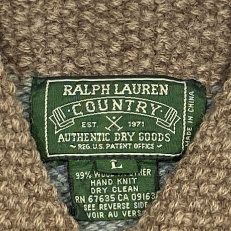 LAST OF STORE RALPH LAUREN COUNTRY AMERICAN FLAG HAND KNIT JACKET LARGE 1854